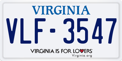VA license plate VLF3547