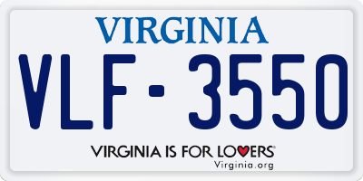 VA license plate VLF3550