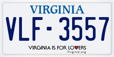 VA license plate VLF3557