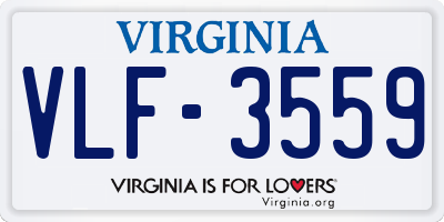 VA license plate VLF3559