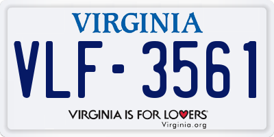 VA license plate VLF3561