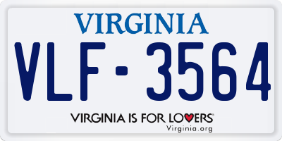 VA license plate VLF3564