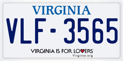VA license plate VLF3565