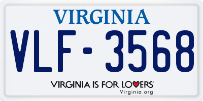 VA license plate VLF3568