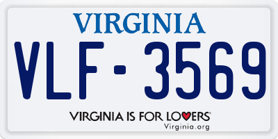 VA license plate VLF3569