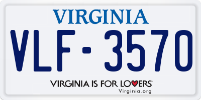 VA license plate VLF3570