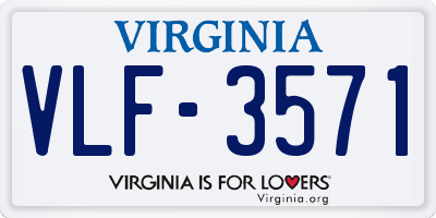 VA license plate VLF3571