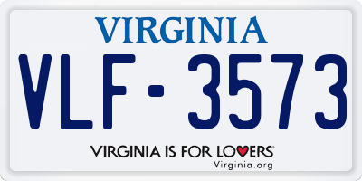 VA license plate VLF3573
