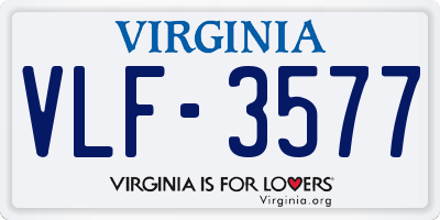 VA license plate VLF3577