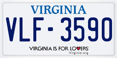 VA license plate VLF3590