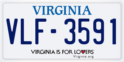 VA license plate VLF3591