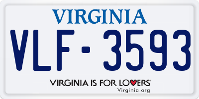 VA license plate VLF3593