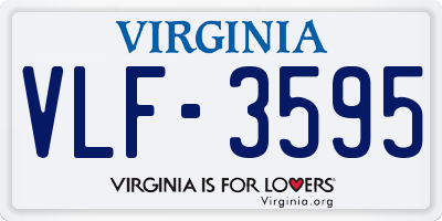 VA license plate VLF3595