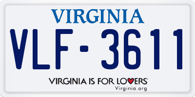 VA license plate VLF3611