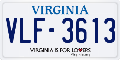 VA license plate VLF3613