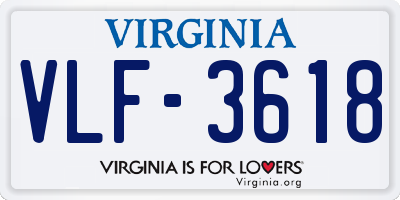 VA license plate VLF3618