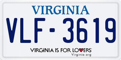 VA license plate VLF3619