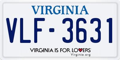 VA license plate VLF3631
