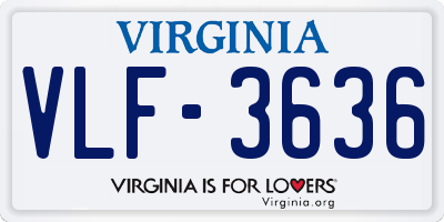 VA license plate VLF3636