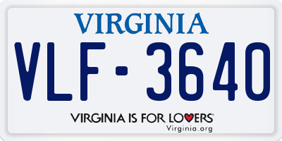 VA license plate VLF3640