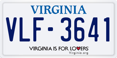 VA license plate VLF3641