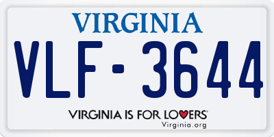 VA license plate VLF3644