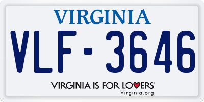 VA license plate VLF3646