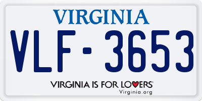 VA license plate VLF3653