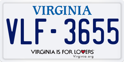 VA license plate VLF3655