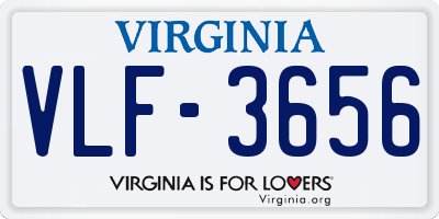VA license plate VLF3656
