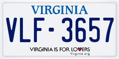 VA license plate VLF3657