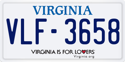 VA license plate VLF3658