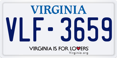 VA license plate VLF3659