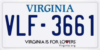 VA license plate VLF3661