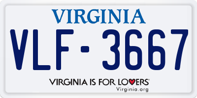 VA license plate VLF3667