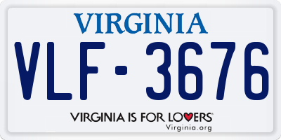 VA license plate VLF3676