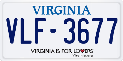 VA license plate VLF3677