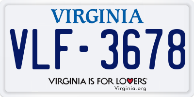 VA license plate VLF3678