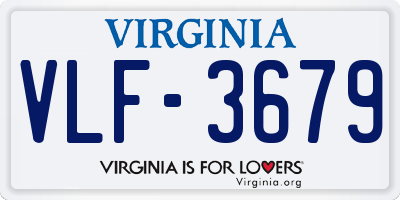 VA license plate VLF3679
