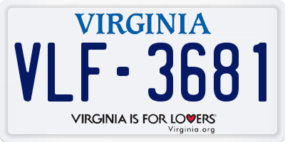 VA license plate VLF3681