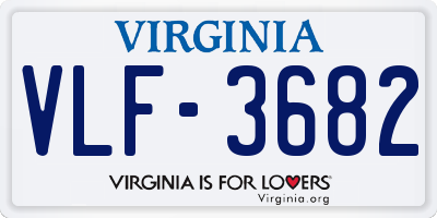 VA license plate VLF3682