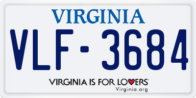VA license plate VLF3684
