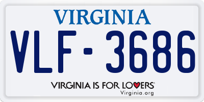 VA license plate VLF3686
