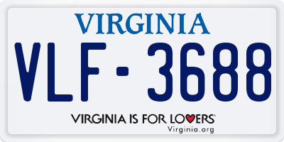 VA license plate VLF3688