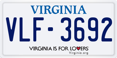 VA license plate VLF3692