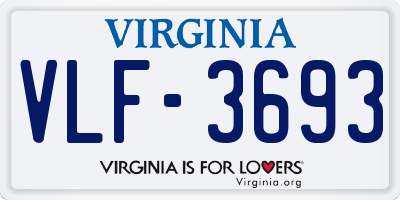 VA license plate VLF3693