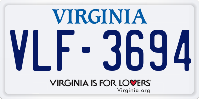 VA license plate VLF3694