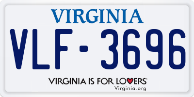 VA license plate VLF3696