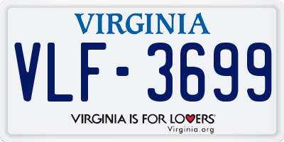 VA license plate VLF3699