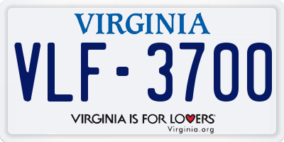 VA license plate VLF3700